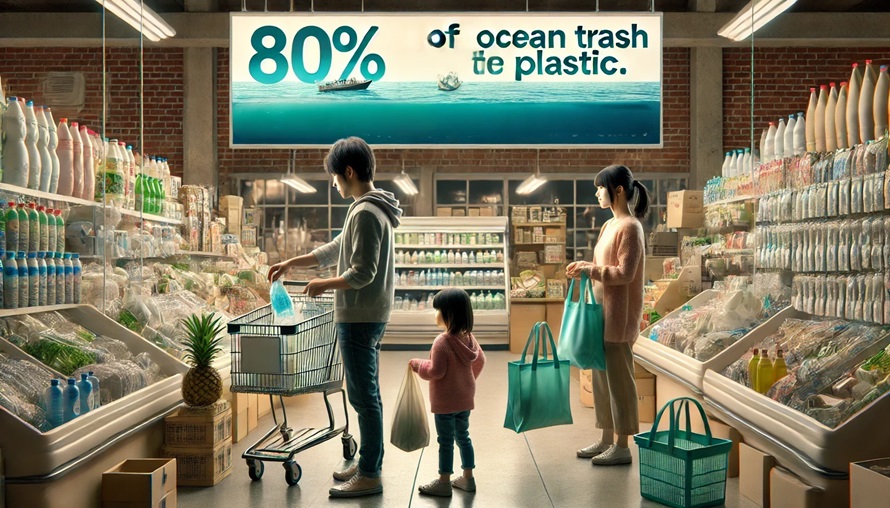 海洋ゴミの80％がプラスチック